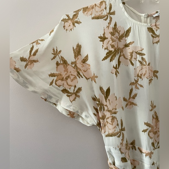 Ganni St. Pierre Crepe Floral Dress in Vanilla Ice Size 36 Small - Picture 7 of 10